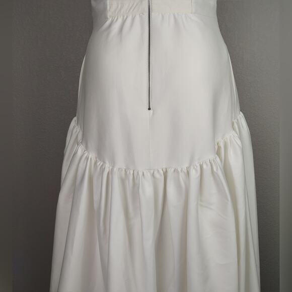 Alice + Olivia Diana Off White Sleeveless Structured Midi Dress Size 14 - Picture 12 of 16